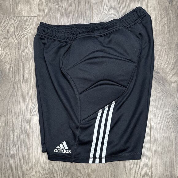 Adidas Padded Goalie Shorts Men's Size XL Climalite Soccer GK Black Tierro 13 - Picture 1 of 4